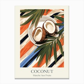 Marche Aux Fruits Coconut Fruit Summer Illustration 2 Canvas Print
