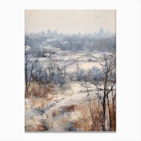 Winter City Park Painting Hampstead Heath London 4 Canvas Print