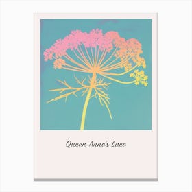 Queen Annes Lace 1 Square Flower Illustration Poster Canvas Print