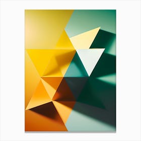 Prismatic Convergence: Geometric Abstract Digital Art Canvas Print