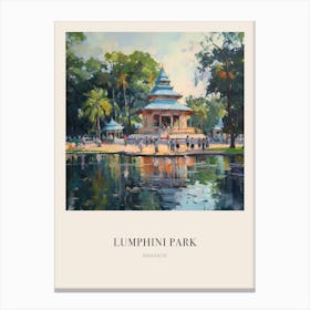Lumphini Park Bangkok Thailand 2 Vintage Cezanne Inspired Poster Canvas Print