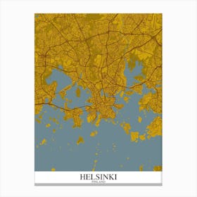 Helsinki Yellow Blue Canvas Print