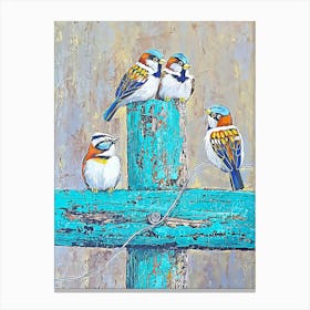 Four birds Canvas Print