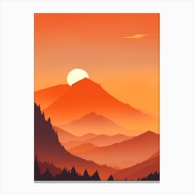 Misty Mountains Vertical Background In Orange Tone 34 Canvas Print