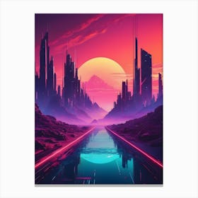 Futuristic City, sunrise Canvas Print