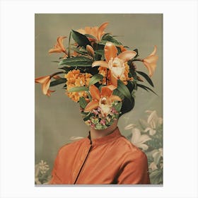 Flowers On A Woman'S Head Canvas Print