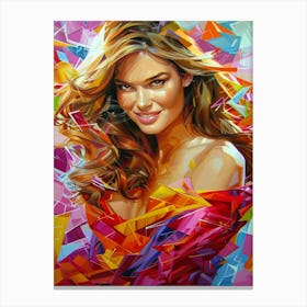 Girl In A Colorful Dress Canvas Print