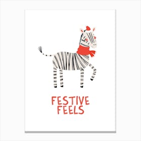 Festive Feels Zebra Canvas Print