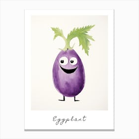 Friendly Kids Eggplant Poster Canvas Print