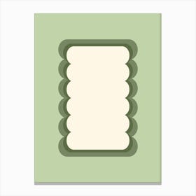 Retro Wavy Shape Pastel Green Canvas Print