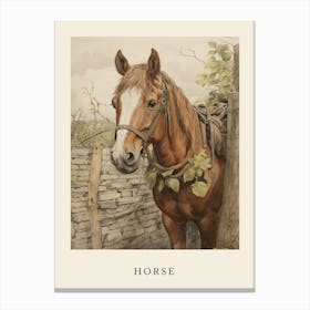 Beatrix Potter Inspired  Animal Watercolour Horse 3 Canvas Print
