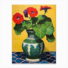 Flowers In A Vase Still Life Painting Petunia 3 Canvas Print