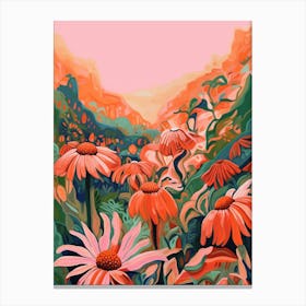 Boho Wildflower Painting Coneflower 3 Canvas Print