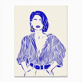 Woman In Blue 5 Canvas Print