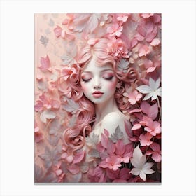 Beautiful Girl With Pink Hair Canvas Print