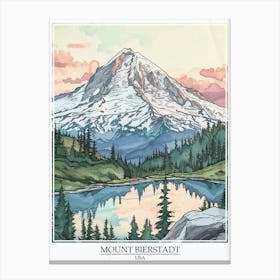 Mount Bierstadt Usa Color Line Drawing 5 Poster Canvas Print