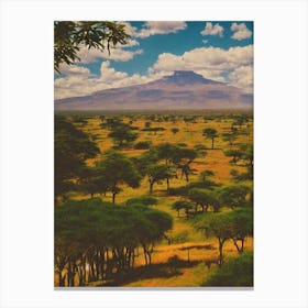 Maasai Mara National Park Kenya Vintage Poster Canvas Print