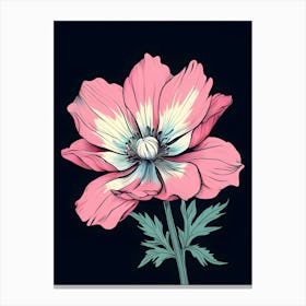 Pink Anemone Flower 3 Canvas Print