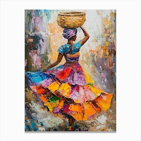 African Woman With Basket 4 Canvas Print