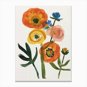 Painted Florals Ranunculus 1 Canvas Print