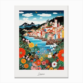 Poster Of Lerici, Italy, Illustration In The Style Of Pop Art 3 Canvas Print