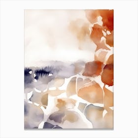 Watercolour Abstract White And Orange 8 Canvas Print