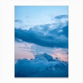 Blue Moonrise In The Mountains Canvas Print