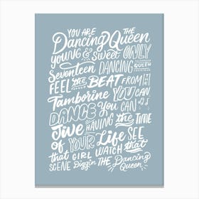 Dancing Queen - Song Lyrics Canvas Print