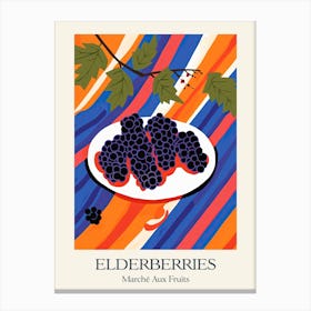 Marche Aux Fruits Elderberries Fruit Summer Illustration 2 Canvas Print