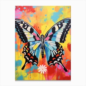 Pop Art Tiger Swallowtail Butterfly 1 Canvas Print