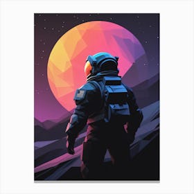 Low Poly Astronaut Minimalist Sunset (53) Canvas Print