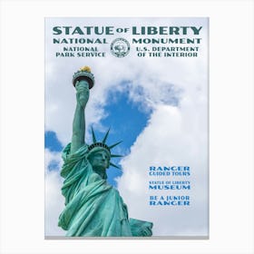 Vintage WPA-style Statue Of Liberty National Monument Poster Canvas Print