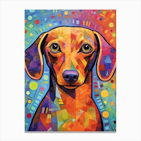 Dachshund abstract dog print 1 Canvas Print