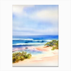 Blacksmiths Beach 2, Australia Watercolour Canvas Print