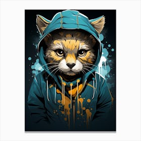 Cat Hoodie Canvas Print