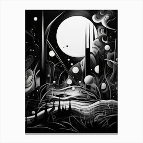 Dreams Abstract Black And White 2 Canvas Print