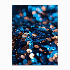 Blue And Gold Sequins Canvas Print