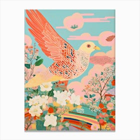 Maximalist Bird Painting Cuckoo Canvas Print