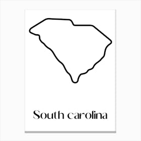 South Carolina Map Canvas Print