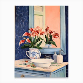 Bathroom Vanity Painting With A Calla Lily Bouquet 4 Canvas Print