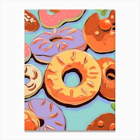 Colourful Donuts Illustration 4 Canvas Print