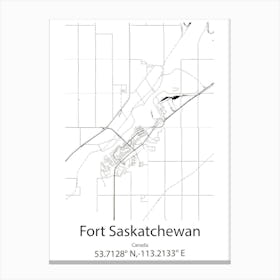 Fort Saskatchewan,Canada Minimalist Map Canvas Print