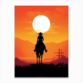 Silhouette Cowgirl 1 Canvas Print