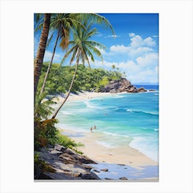 A Painting Of Anse Lazio, Praslin Seychelles 4 Canvas Print