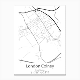 London,Canada Minimalist Map Canvas Print