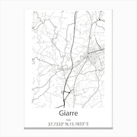 Giarre,Italy Minimalist Map Canvas Print