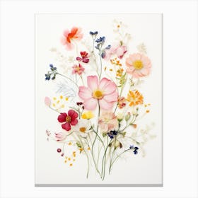 Pressed Flower Botanical Art Wildflowers 8 Canvas Print