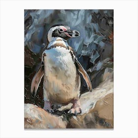 Adlie Penguin Isabela Island Oil Painting 4 Canvas Print