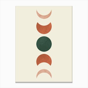 Watercolor moon phases 1 Canvas Print