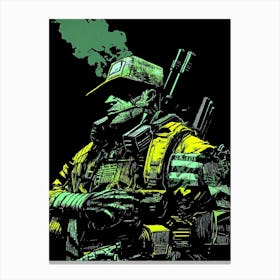 Soldier With A Gun 2 Canvas Print